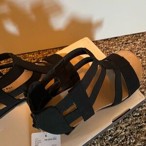 St. John Collection Black Strappy Wedges